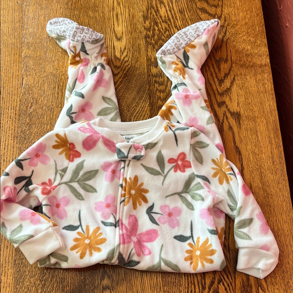 Carters Floral Fleece footies